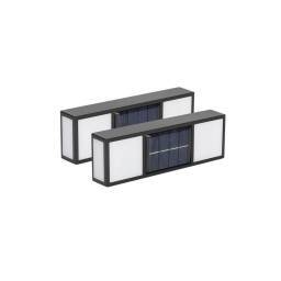 FOCO LED SOLAR DE PARED PARA EXTERIOR SET DE 2